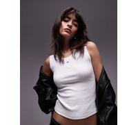 Tommy Jeans - Essential - Top senza maniche bianco a coste XL