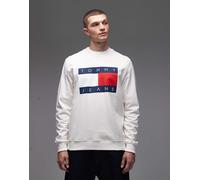 Tommy Jeans - Felpa bianca con bandiera grande-Bianco 48