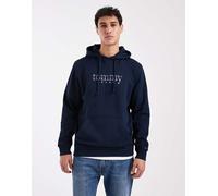 Tommy Jeans - Felpa con cappuccio blu navy con grafica logo sfumata al centro 54