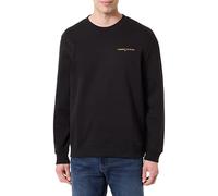 Tommy Jeans Felpa da Uomo Tjm Reg Linear Crew Ext Dm0Dm20249, Arancione (Nero/Bacio Solare Sbiadito), L