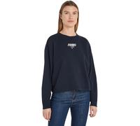 Tommy Jeans Felpa Donna Essential Logo senza Cappuccio, Blu (Dark Night Navy), XL