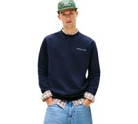 Tommy Jeans Felpa Pullover Uomo Tjm Reg Linear Crew Ext Dm0Dm20249, Blu (Dark Night Navy/Sweet Blue), XS