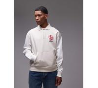 Tommy Jeans - Felpa stile rugby color beige mélange con maniche raglan-Neutro 52