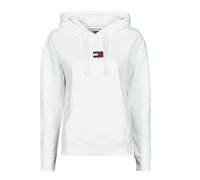 Tommy Jeans Felpa TJW TOMMY CENTER BADGE HOODIE in Bianco EU XXS