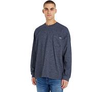 Tommy Jeans Felpa Uomo Relaxed Waffle senza Cappuccio, Blu (Twilight Navy), M