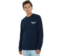 Tommy Jeans Felpa Uomo senza Cappuccio, Blu (Dark Night Navy), XXL