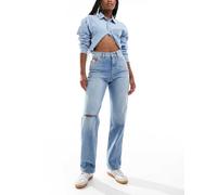 Tommy Jeans - Izzie - Jeans dritti slim a vita alta lavaggio chiaro-Blu W32 L32