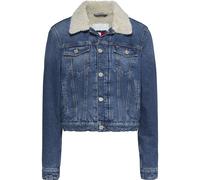 Tommy Jeans, ,Jackets ,Donna ,Blu ,M Izzie Slim Teddy Flag Jacket