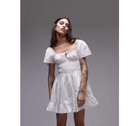 Tommy Jeans - Jeans midi in popeline écru con arricciature-Bianco L