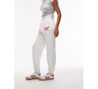 Tommy Jeans - Joggers stile college bianco sporco e rossi-Rosso 2XL