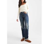 Tommy Jeans - Kira - Jeans dritti slim a vita medio alta lavaggio scuro con risvolto-Blu navy W26 L32