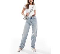 Tommy Jeans - Layla - Jeans dritti slim lavaggio stone wash chiaro-Blu W30 L32