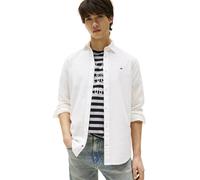 Tommy Jeans - Camicia a maniche lunghe vestibilità classica bianca in lino-Bianco S