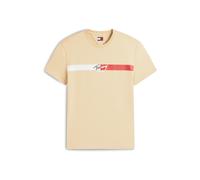 Tommy Jeans T-Shirt da Uomo Tjm Reg Signature Stripe T Ext DM0DM22539 S/S, Beige (Oro Delicato), S