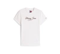 Tommy Jeans Ess Logo 1 Rib Slim Fit Short Sleeve T-shirt Bianco S Donna