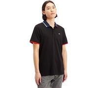 Tommy Jeans Maglietta Polo Uomo Maniche Corte Reg Flag Regular Fit, Nero (Black), S