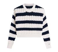 Tommy Jeans - Maglione a Girocollo a Treccia a Righe - - Knitwear - Donna - Multicolore - XS
