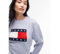 Tommy Jeans - Maglione azzurro con bandiera-Bianco L