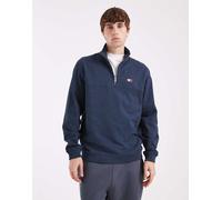 Tommy Jeans - Maglione blu navy con zip corta e logo a bandiera sul petto 46