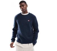 Tommy Jeans - Maglione blu navy sbiadito lavorato a nido d'ape L