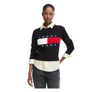 Tommy Jeans - Maglione Girocollo Flag - - Knitwear - Donna - Nero - S