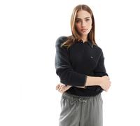 Tommy Jeans - Maglione stile polo nero con dettagli glitterati XL
