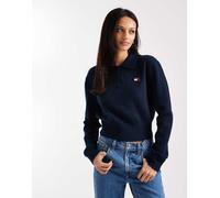 Tommy Jeans - Tjw Fluffy Polo Swea Blu - Abbigliamento XL Blu