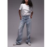 Tommy Jeans - Mia - Jeans dritti a vita medio alta lavaggio ultra chiaro con cuciture sfrangiate-Blu W30 L32