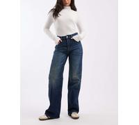 Tommy Jeans - Mia - Jeans dritti comodi a vita medio alta lavaggio scuro-Blu navy W25 L32