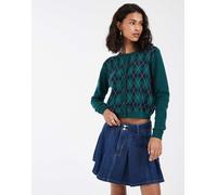 Tommy Jeans - Minigonna in denim a pieghe blu lavaggio medio W30