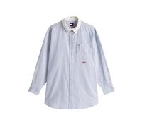 Tommy Jeans - Oversized Contrast Stripe Shirt - - Blouses & Shirts - Donna - Blu - S