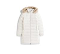 Tommy Jeans Donna Cappotto Piumino Essential Hooded Down Coat con Pelle Sintetica, Bianco (Ecru), XL