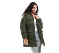 Tommy Jeans Donna Piumino Midi Puffer con Cappuccio, Verde (Fatigue Green), XXS