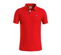 Tommy Jeans - Polo Rosso in Cotone Logo Fronte Bio - - Tops - Uomo - Rosso - M