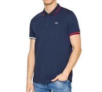 Tommy Jeans Polo TJM Red Flag Cotone Blu