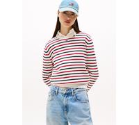 Tommy Jeans Pullover 'ESSENTIAL' marino / rosso acceso / bianco, Taglia S