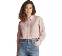 Tommy Jeans - Camicia in lino rosa e bianca a righe L