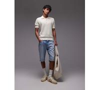 Tommy Jeans - Ryan - Pantaloncini di jeans lavaggio chiaro con risvolto-Blu 30