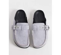 Tommy Jeans - Sabot bassi in vero camoscio blu chiaro 38