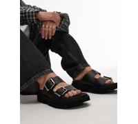 Tommy Jeans - Sandali neri con due fascette e fibbie-Nero 36