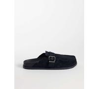 Tommy Jeans - Sandali stile sabot neri in vero camoscio-Nero 41