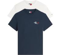 Tommy Jeans Signature DM0DM23623 - Confezione da 2 Magliette da Uomo, Multicolore, S