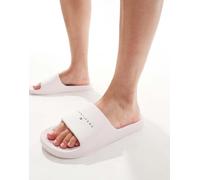 Tommy Jeans - Sliders da piscina in similpelle PU bianche con stampa-Bianco 40