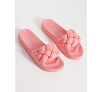 Tommy Jeans - Sliders rosa con dettaglio intrecciato 38