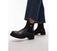 Tommy Jeans - Stivaletti Chelsea neri in pelle-Nero 38