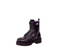 Tommy Jeans Stivali Urban Piping in Pelle Nera