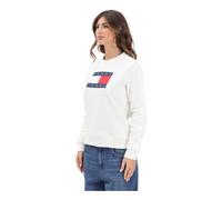 Tommy Jeans, ,Sweatshirts & Hoodies ,Donna ,Bianco ,L Tonal Flag Sweatshirt