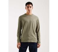 Tommy Jeans - T-shirt a maniche lunghe kaki con stemma con logo-Verde 44
