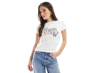 Tommy Jeans - T-shirt baby con logo stampato-Bianco XXS