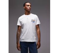 Tommy Jeans - T-shirt bianca con logo diagonale a bandiera-Bianco 54